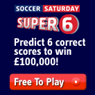 Super 6 - Predict 6 correct scores to win &pound;100,000