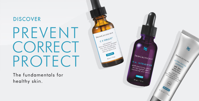 DISCOVER PREVENT CORRECT PROTECT. The fundamentals for healthy skin.